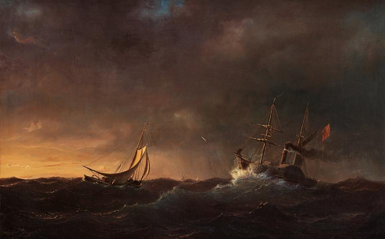 Marcus Larsson, "Stormig afton på havet" (=Stormy Evening on the Sea).