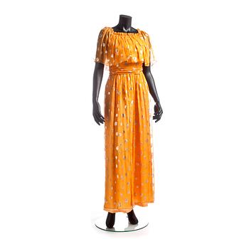 DAVID MOLHO, an orange evening dress.