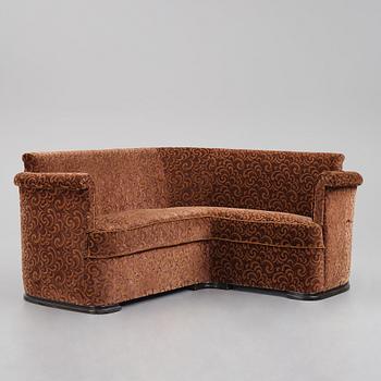 Axel Einar Hjorth, probably, a curved sofa, Nordiska Kompaniet, Sweden 1930s.