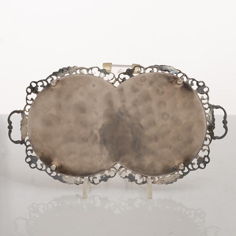 Kaffeservis, 4 delar, silver, rokokostil, GEWE, Stockholm 1976.