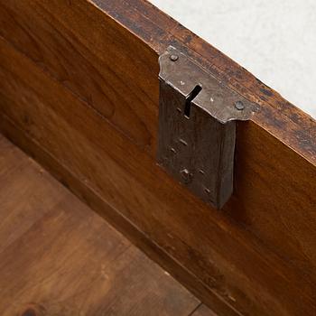 A baroque style wooden chest, 19th century.