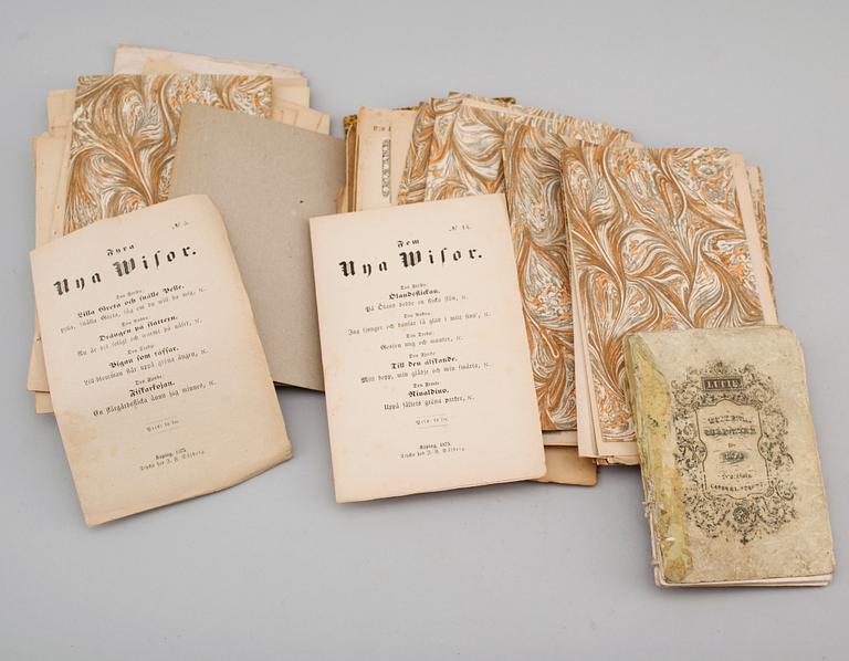 SAMLING VISHÄFTEN, ca 90 st, bl a A Lindgren & Söner, Göteborg, 1800-/1900-tal.