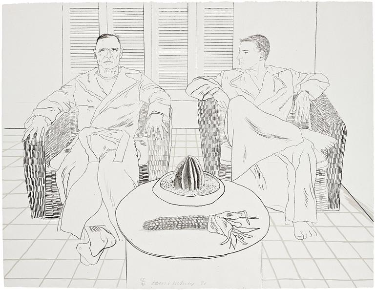 David Hockney, "Christopher Isherwood and Don Bachardy".