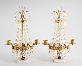 BORDSLYSTRAR, 1 par, gustaviansk stil, 1900-talets mitt.