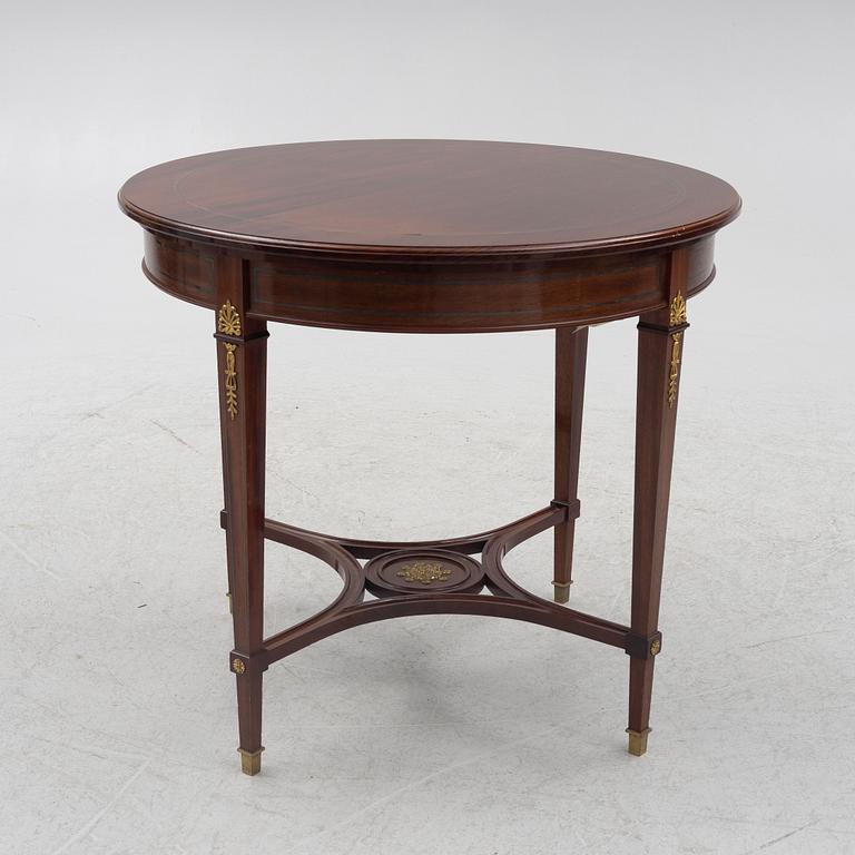 Sofa, 2 chairs, stool, table, Empire style, 5 pieces, 20th century.