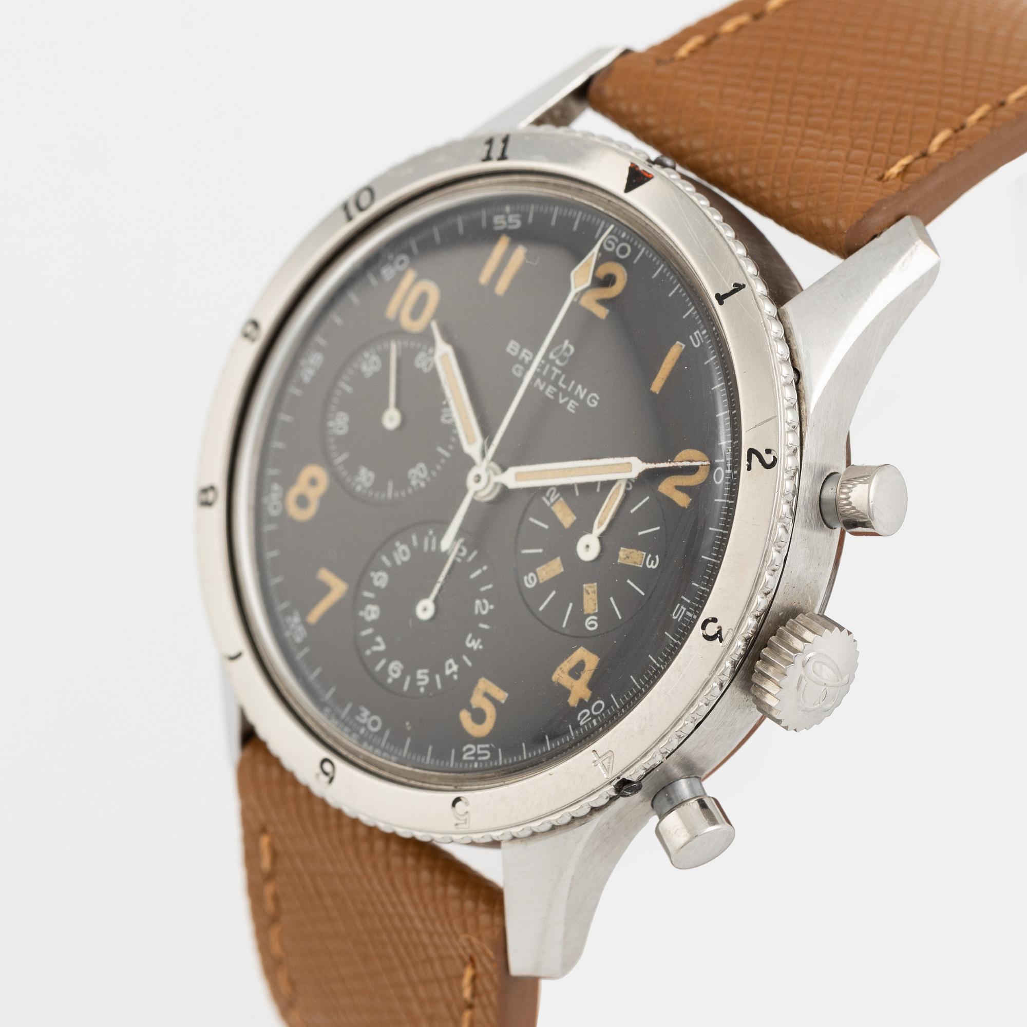 Breitling, Geneve, 765 AVI, "All Black Radium Dial", kronograf, ca 1962.