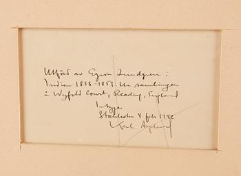 EGRON LUNDGREN, akvarell på papper. Intygad á tergo av Karl Asplund.