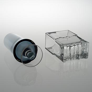 TAPIO WIRKKALA, VASER, 2 st, glas, modell 2727 och "Raito" 2780, signerade.