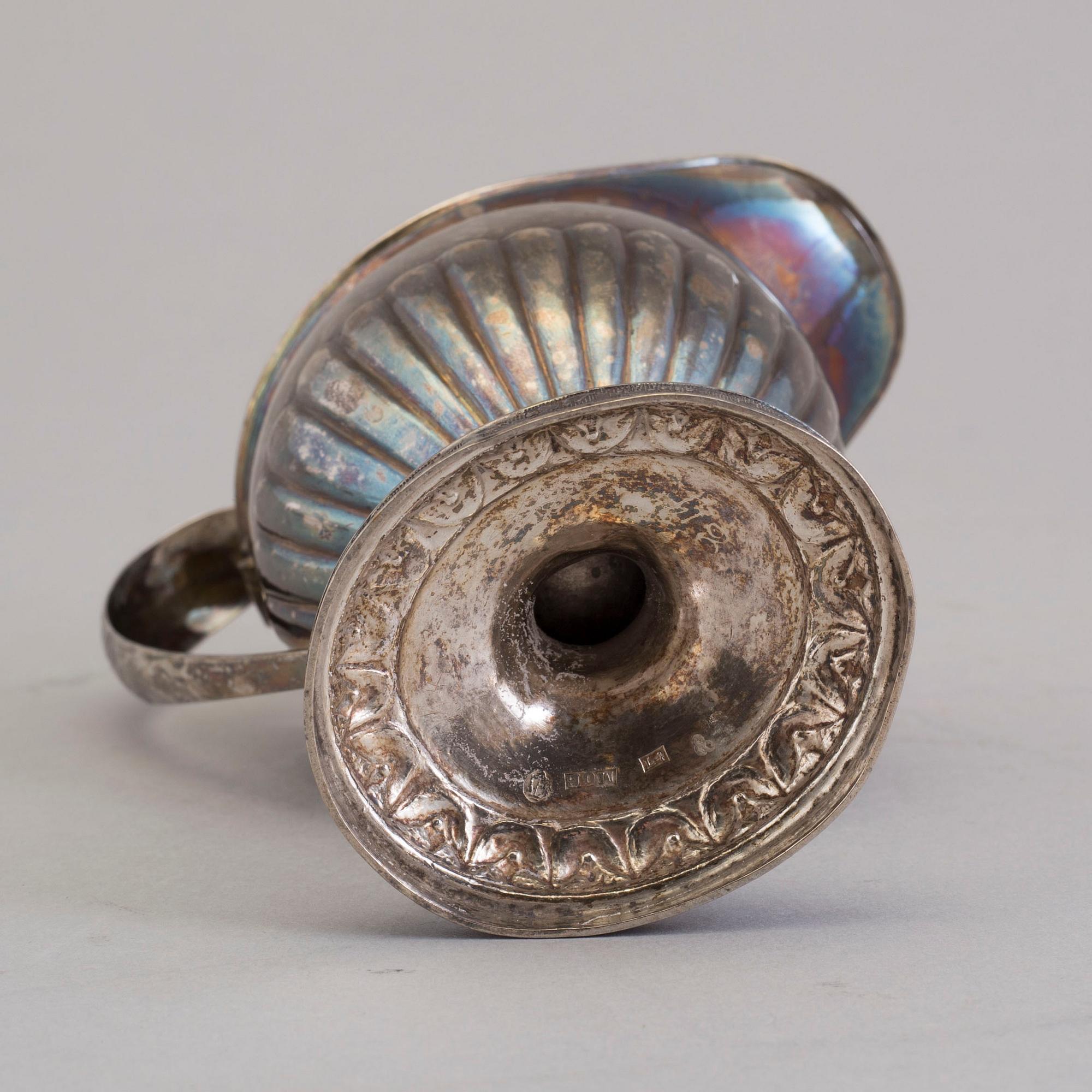 A SILVER CREAMER BY MICHAEL OLOF BARKMAN, VARBERG 1841.