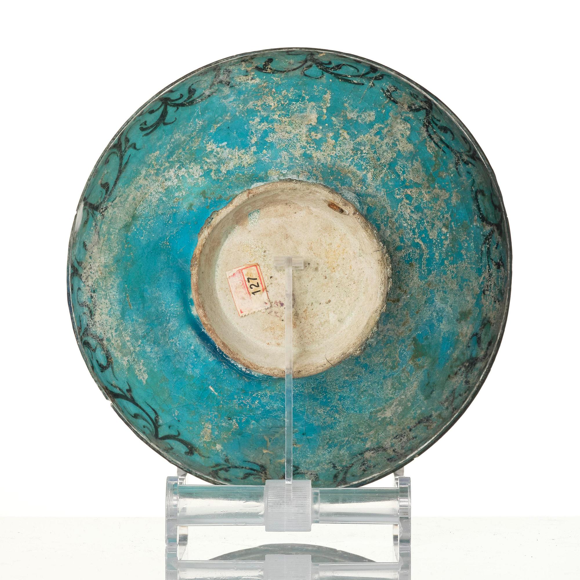 A luster earthenware bowl, Kashan, central Persia, 13th century.