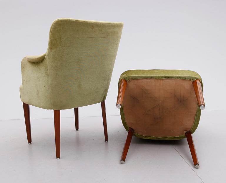 FÅTÖLJER, 1 par, 1900-talets mitt.