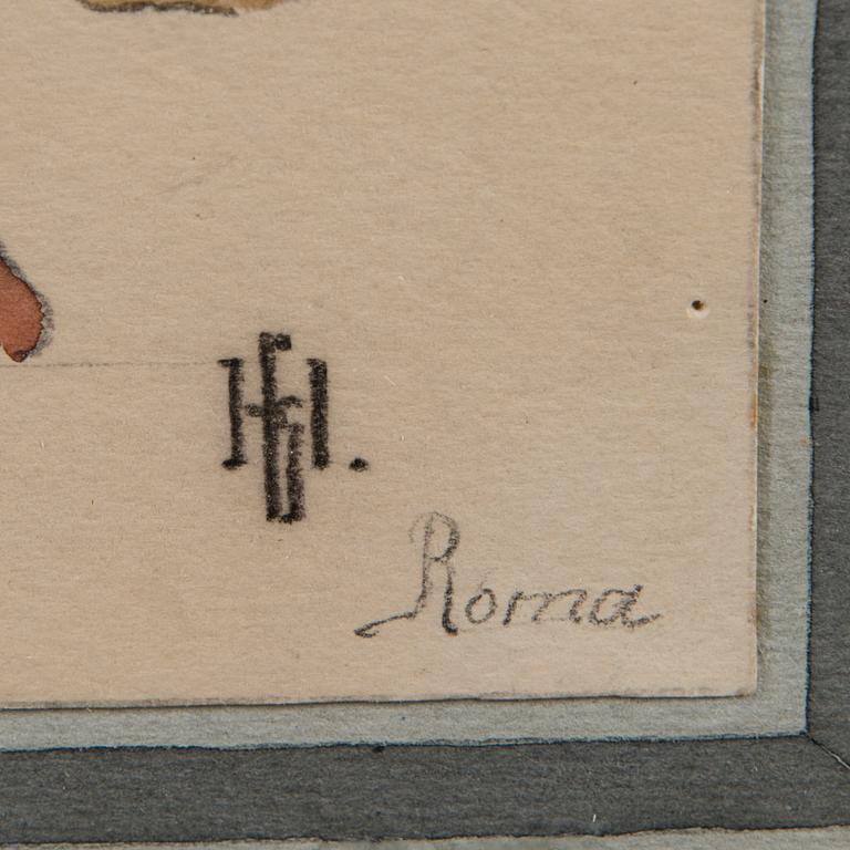 NIKOLAI BLINOV, akvarelleja, 2 kpl, signeeratut Roma.
