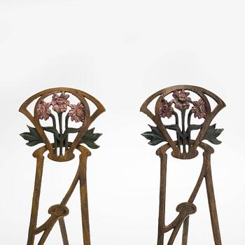 Valokuvatelineitä, pari, Jugend, 1900-luvun alku.