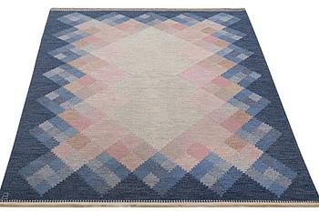 A flat weave carpet, signed S, ca 237 x 166 cm.