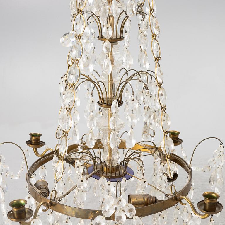 A Gustavian style chandelier, Sweden, first half of the 20th century.