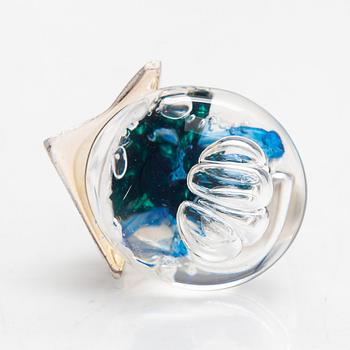 Björn Weckström, a sterling silver and acrylic ring, 'Petrified lake' for Lapponia 1975.