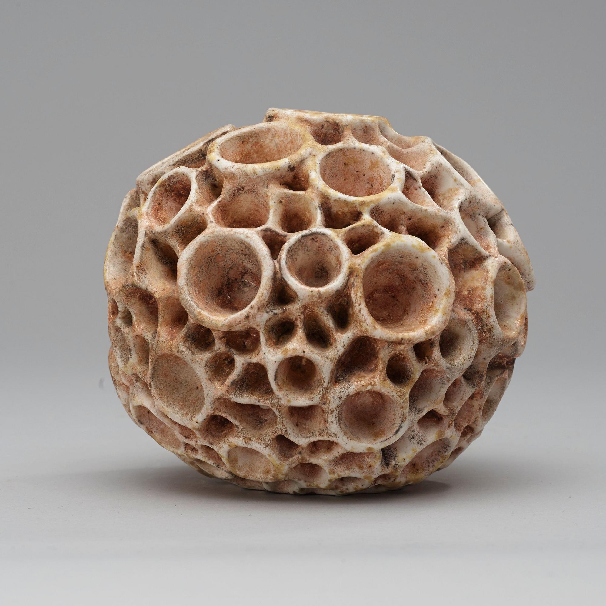 A Hans Hedberg faience sponge, Biot, France.
