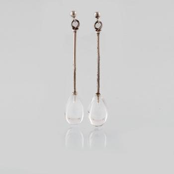 ÖRHÄNGEN, sterlingsilver med bergkristall, Georg Jensen. Vikt 5,3 gram.