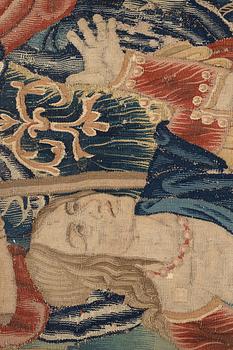 A tapestry fragment, tapestry weave, ca 183  x 113 cm, Flanders end of the 17th century.