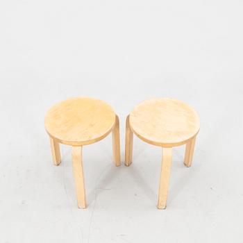 Alvar Aalto, set of 4 stools model 60 Artek, second half of the 20th century.