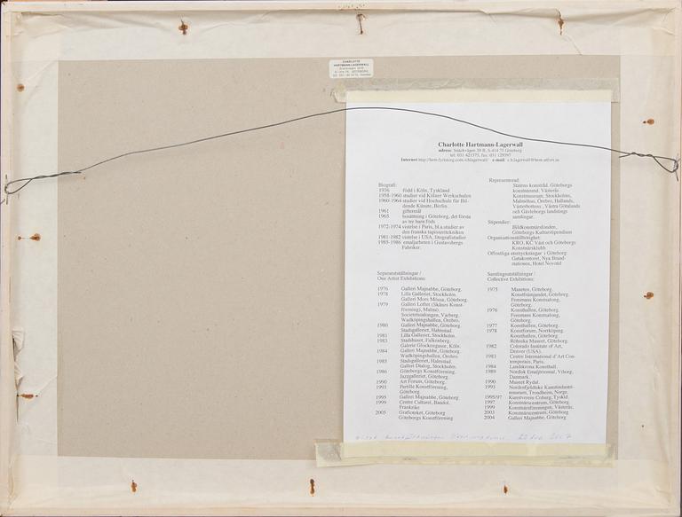 CHARLOTTE HARTMANN-LAGERWALL, akvarell, signerad.