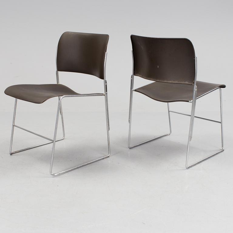 Five metal chairs produced by Overtoom International Technics, late 20th century.