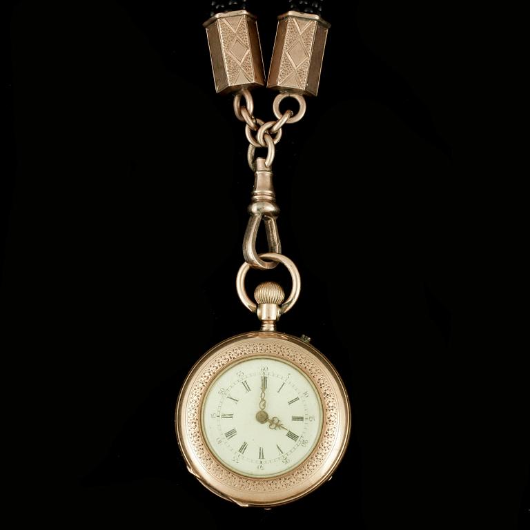 FICKUR, dam, 14k guld, 1900-talets början. Total vikt ur ca 24 gram.
