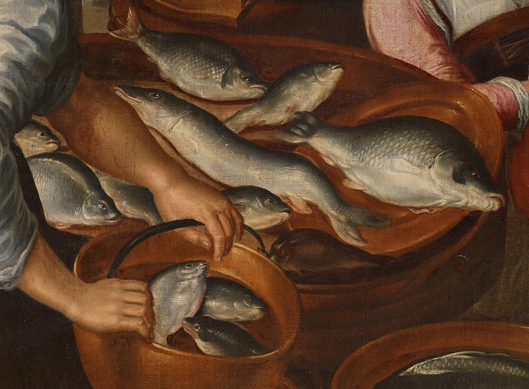 Joachim Beuckelaer Follower of, A Fish Market.