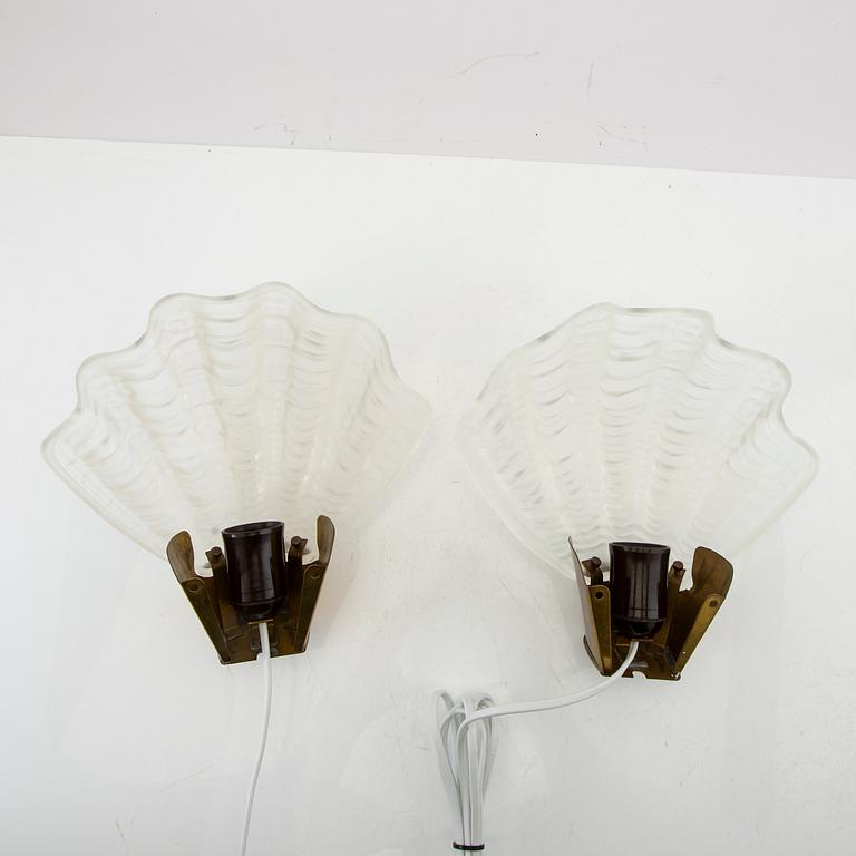 Wall lamps a pair "coquille" ASEA lighting 1940s.