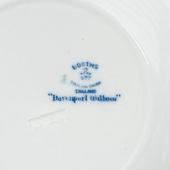 Matservis, flintgods, "Davenport Willow", Booths, England, tidigt 1900-tal.