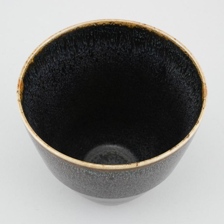 Unique stoneware bowl by CARL-HARRY STÅLHANE, Rörstrand, signed, 1956.