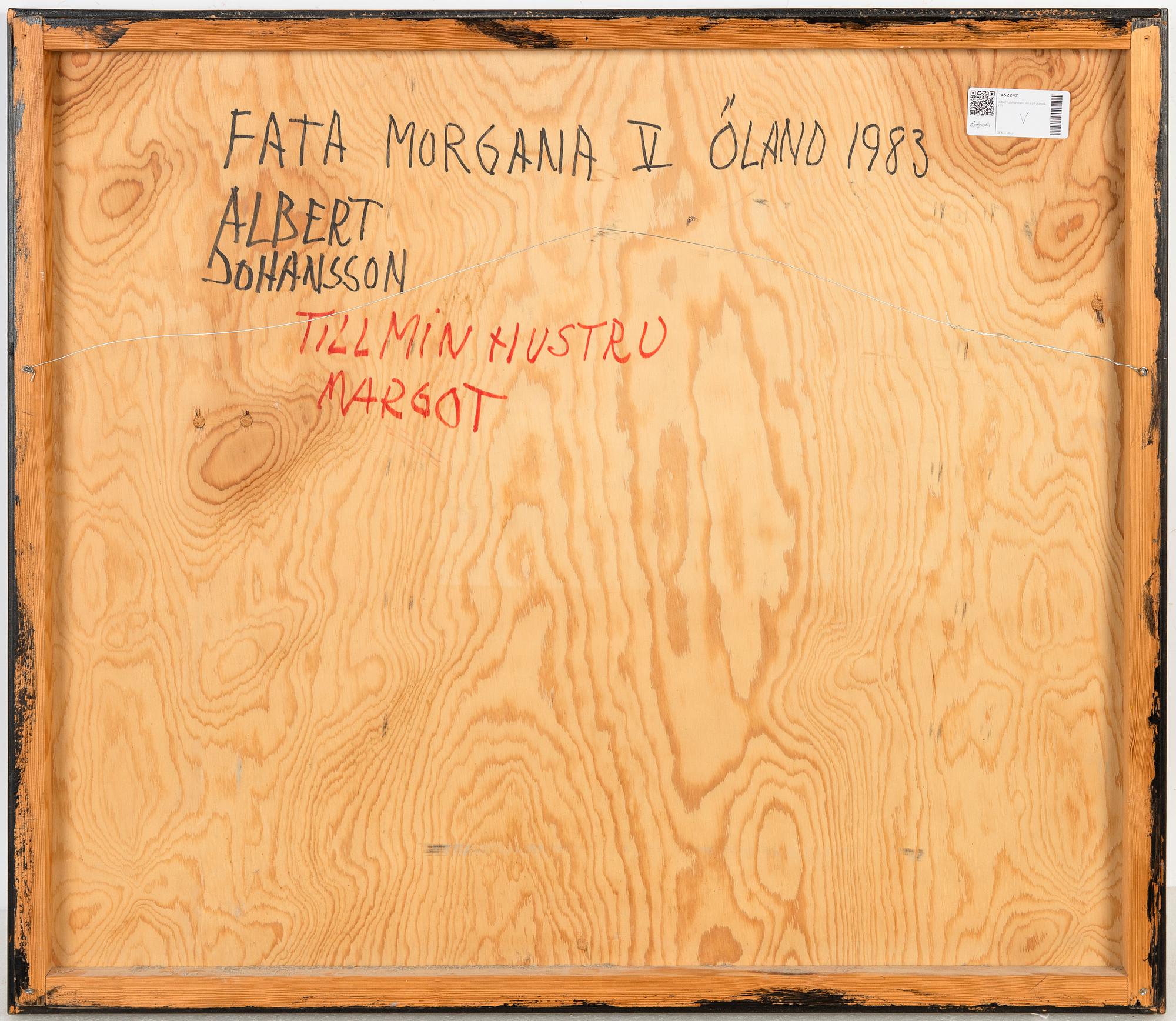 Albert Johansson, olja på pannå, signerad och daterad a tergo 1983.