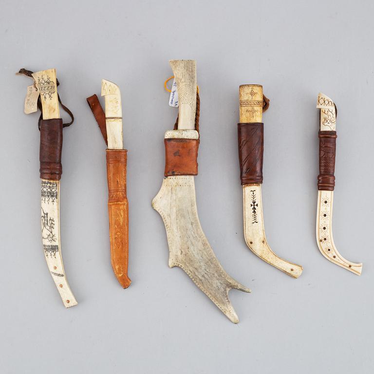 Five Sami knives.