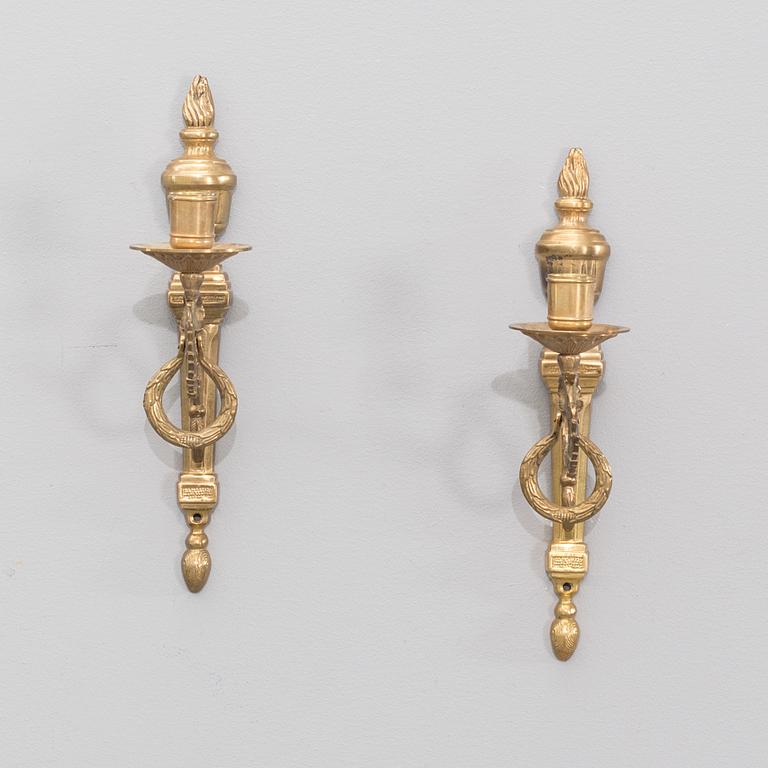 A pair of IKEA Törne brass wall scones 1990's.