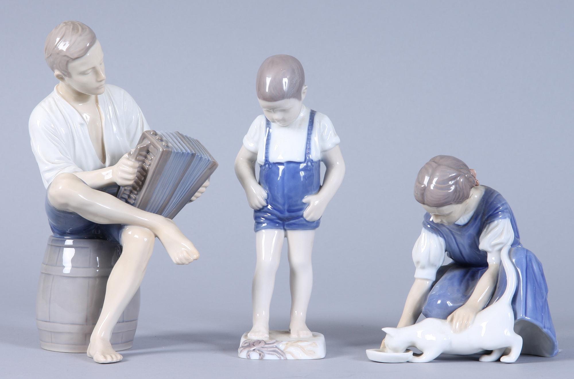 FIGURINER, 3 st, porslin, Bing & Gröndahl.