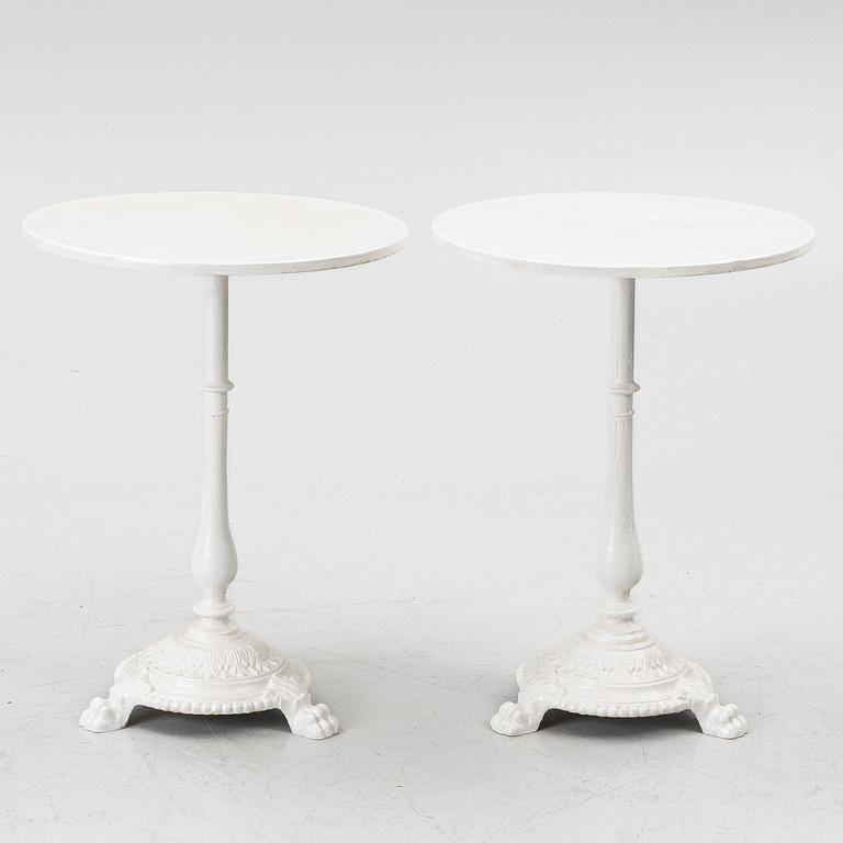 A pair of café tables, around 1900.