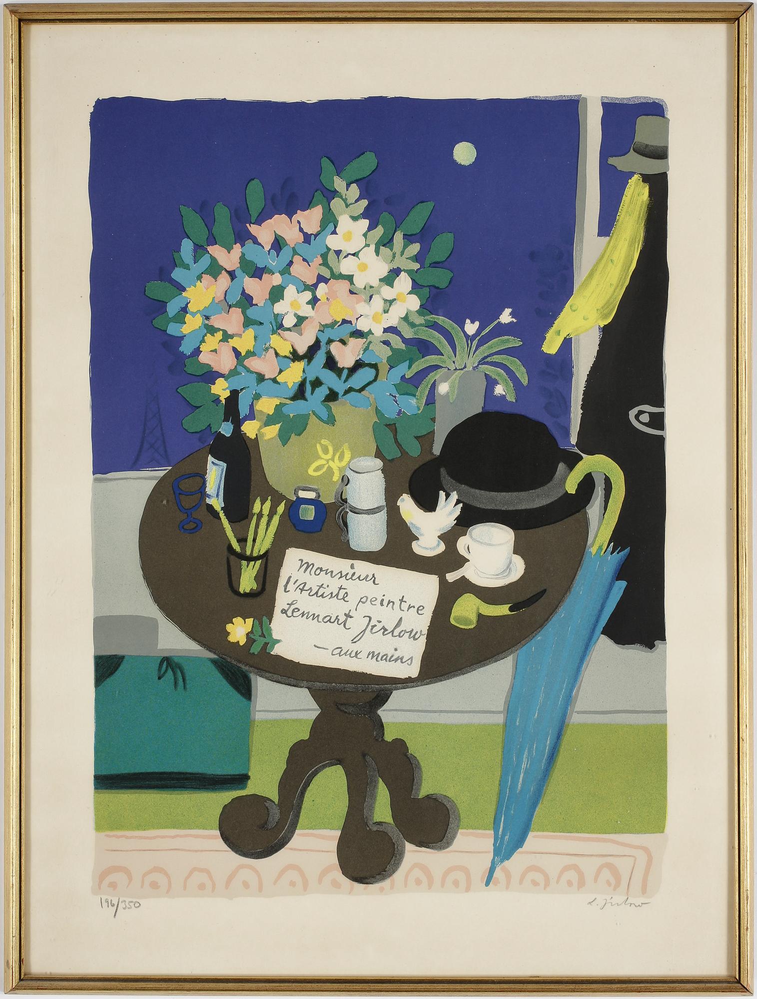 LENNART JIRLOW, färglitografi. Signerad och numrerad 196/350. Utförd 1967.