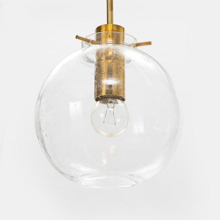Hans-Agne Jakobsson, a brass and glass pendant lamp, 1970's.