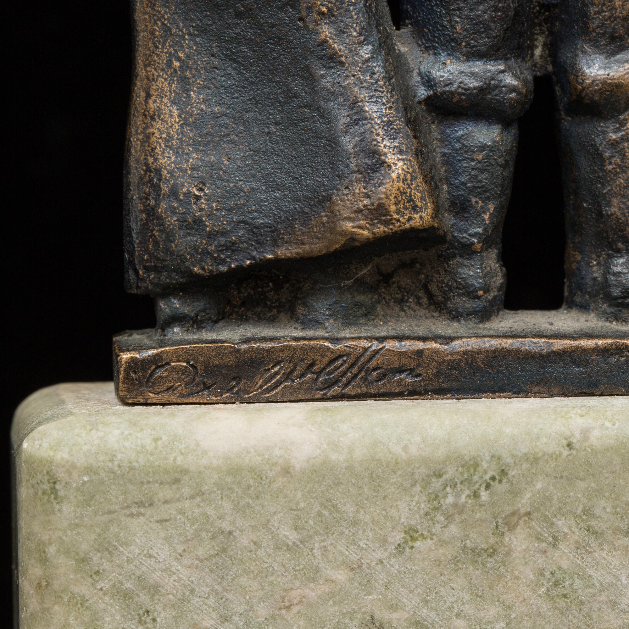 AXEL OLSSON, skulptur i brons, signerad
"Utvandrarna".