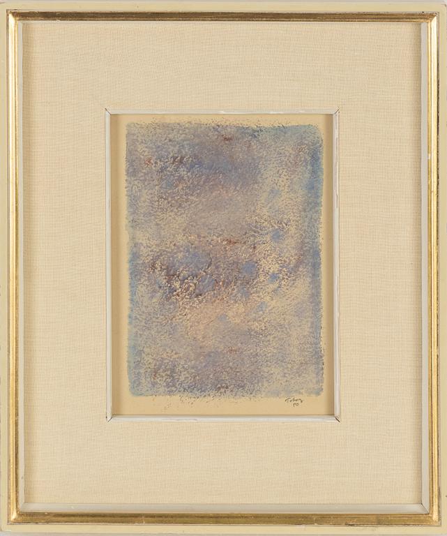 Mark Tobey, monotyp på papper, signerad och daterad 1950.