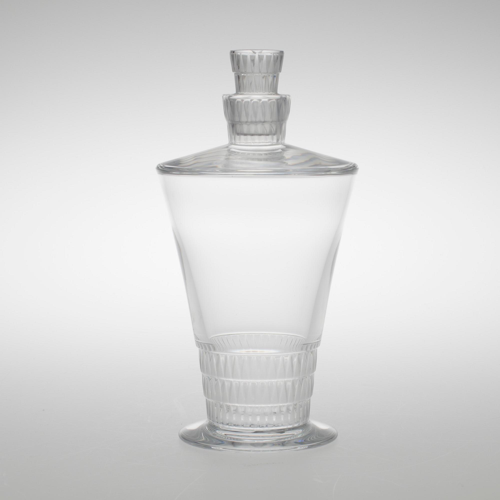 SERVISDELAR, 10 st, "Bourgueil" kristall, etikettmärkta Lalique, Paris, 1900-talets slut.