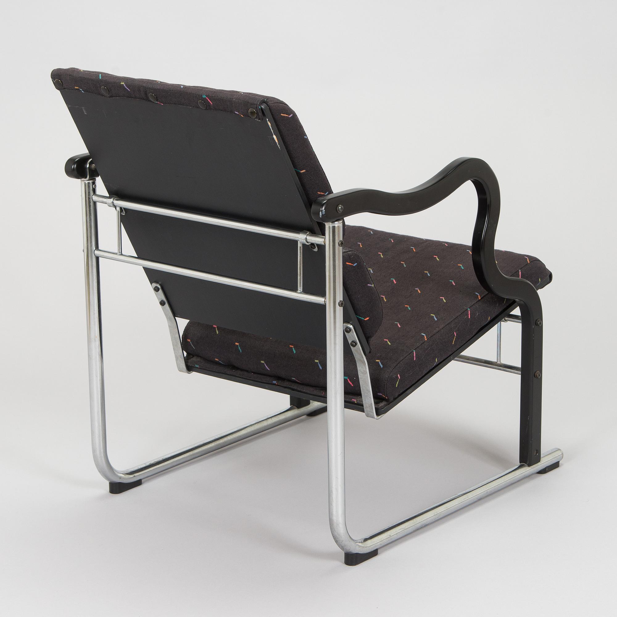 Yrjö Kukkapuro, A 1980s 'Experiment' open armchair for Avarte, Finland.