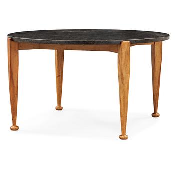 457. A Josef Frank black marble top table, walnut based, Svenskt Tenn, model 960.