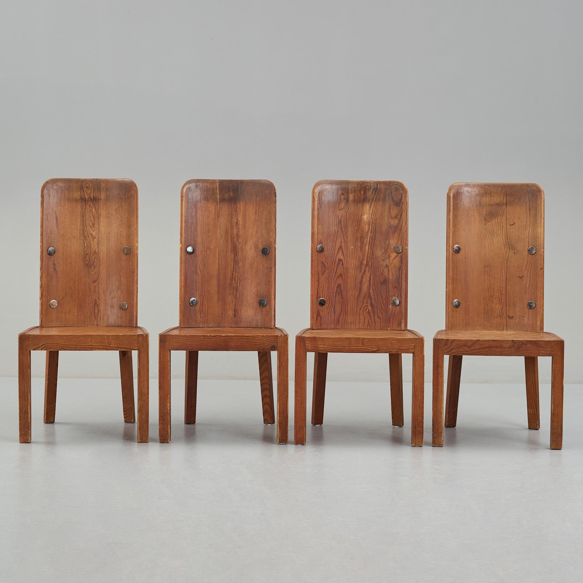 Axel Einar Hjorth, stolar, 4 st, "Lovö, Nordiska Kompaniet, 1930-tal.