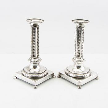 Bernard Hertz candlesticks, a pair, NS signed, circa 1900.