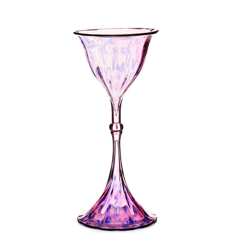 Eva Englund, a 'graal' glass goblet, Orrefors, Sweden.