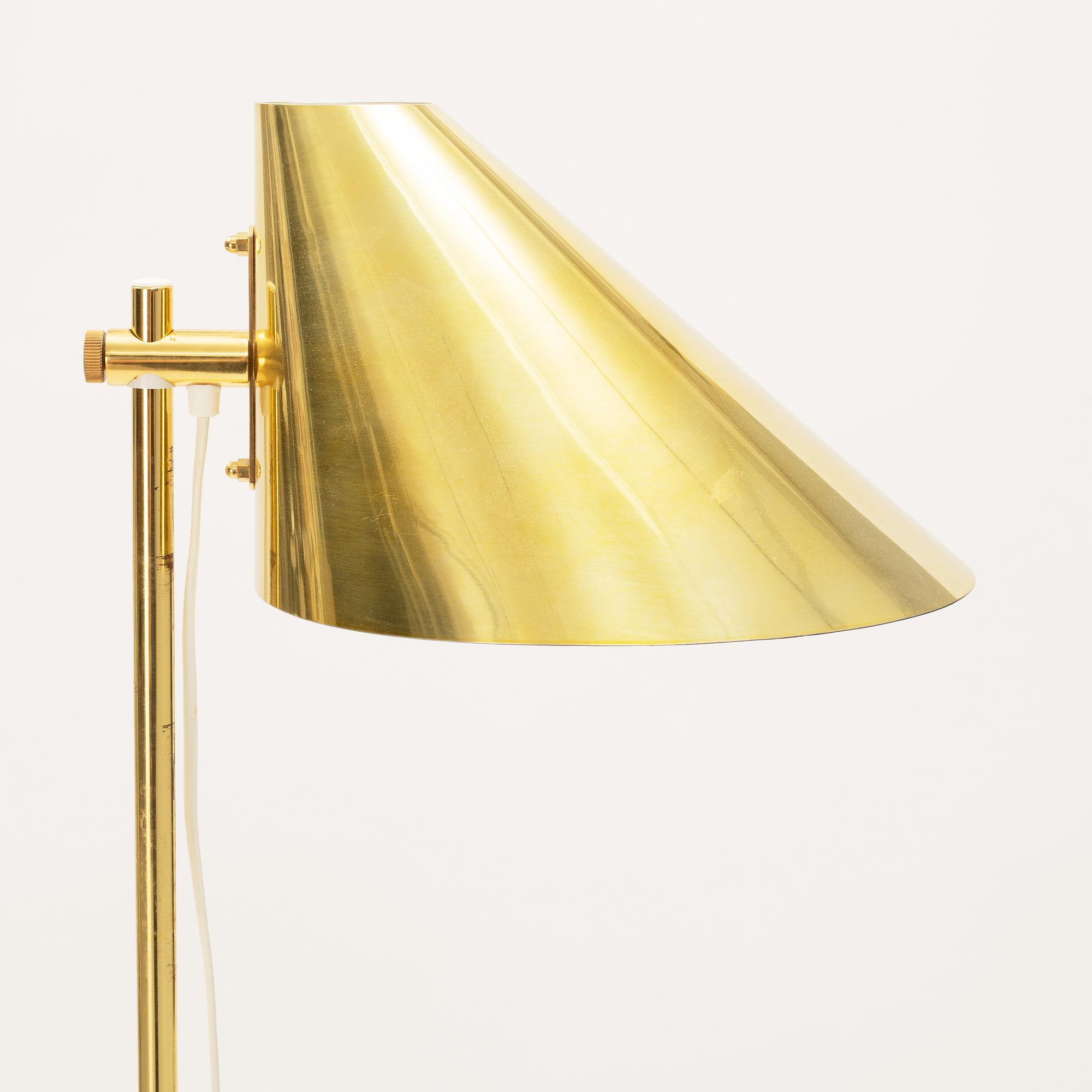 Hans-Agne Jakobsson, a model 'G-185' brass floor light, Markaryd, Sweden.