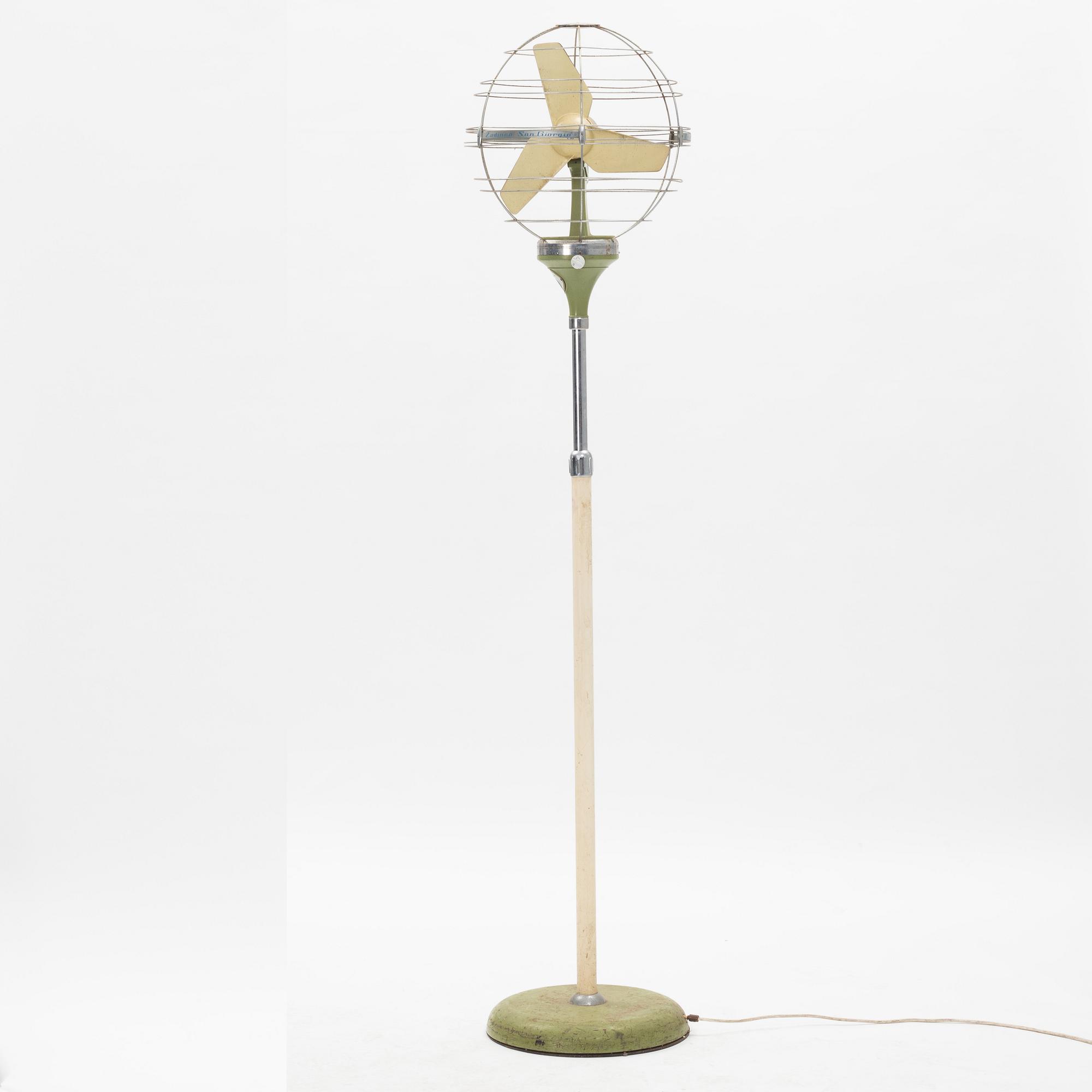 Golvfläkt,  "Zodiaco San Giorgio", Italien, 1950-tal.