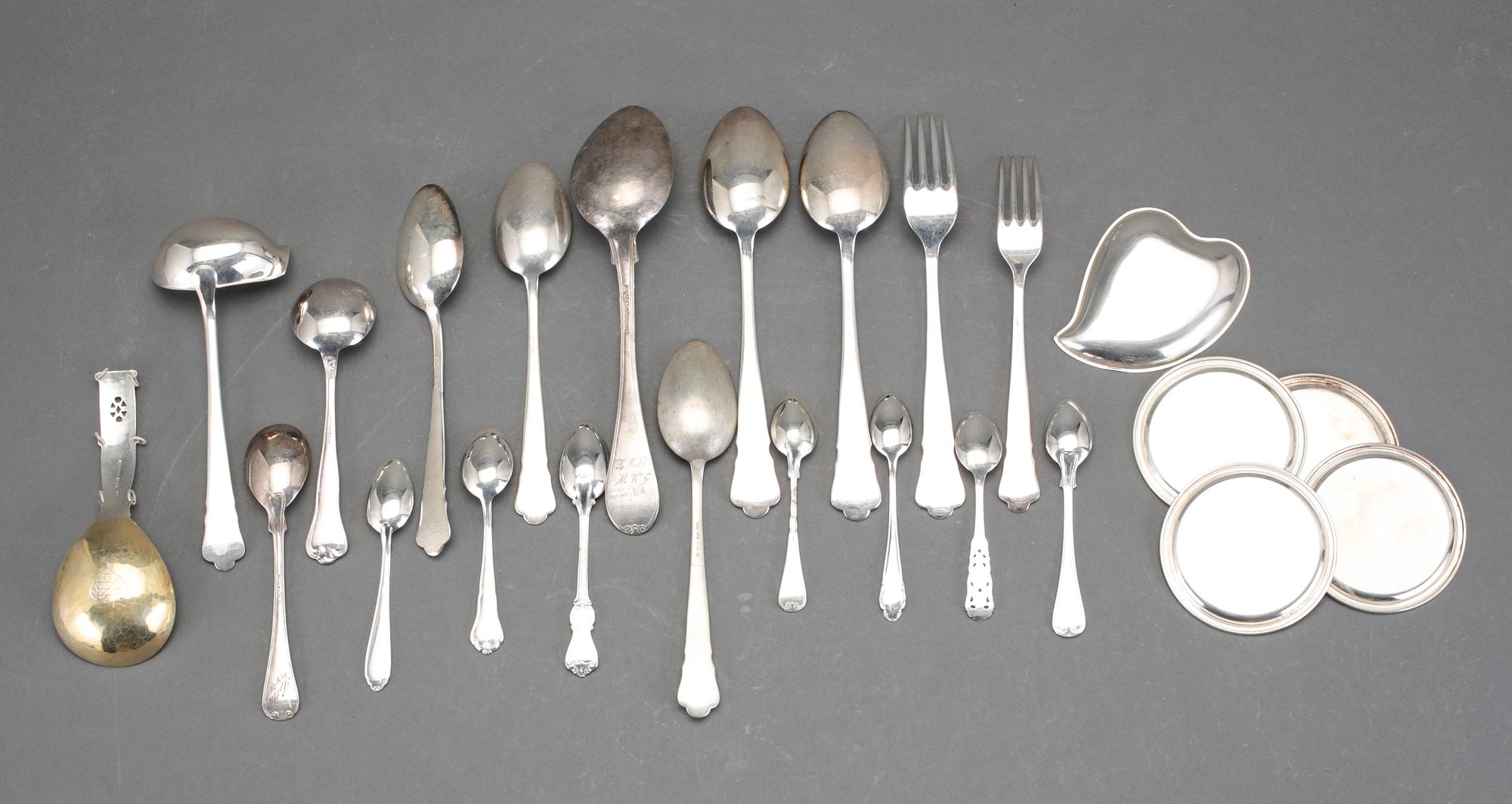 BESTICK, 111 delar, silver, bla C.G Hallberg och GAB Stockholm, Mema Lidköping. Vikt ca 2727 gram.