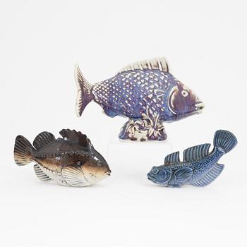 Sven Wejsfelt, a set of three stoneware figurines, Gustavsberg.